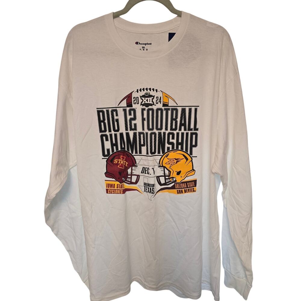 Champion Iowa State Arizona State 2024 Big 12 Championship 2XL LS Tee NWT NEW